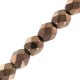 Czech Fire polished faceted glass beads 3mm Jet bronze